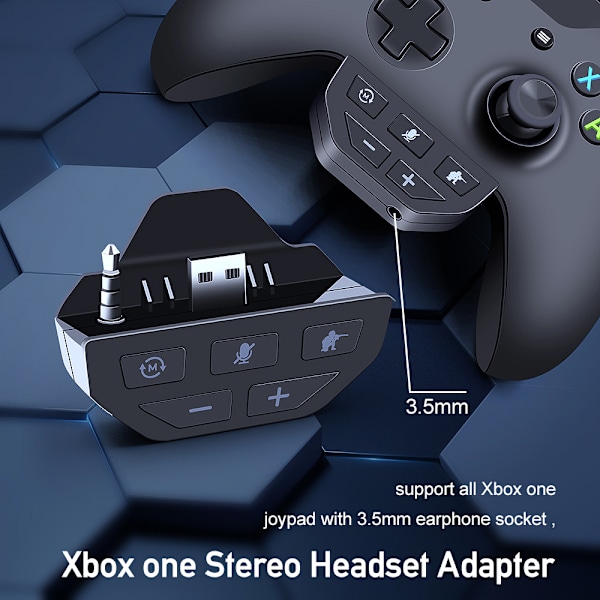 Spelkontroll ljudförstärkare Gamepad headset adapter för Xbox One S/X(Svart)