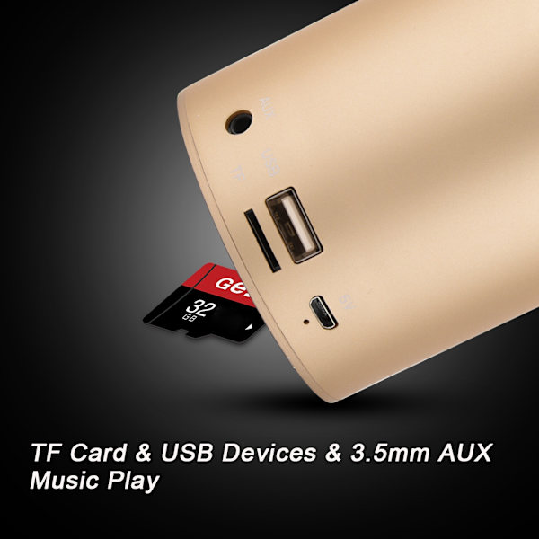 Tung bas trådlös Bluetooth-högtalare Handsfree-samtal FM-radio Bluetooth-högtalare - Touch-knapp