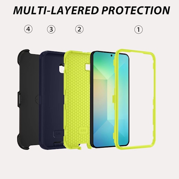 Samsung Galaxy S25 Skal, S25 Kraftigt Skal, [Bältesklämma Hölster] [Skärmskydd i Glas] [Stöttåligt] [Fallskydd] [Dammtätt] With Belt Clip, Blue Green