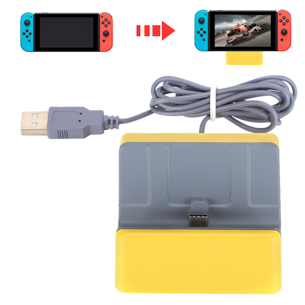 Opladningsbase NS Spilkonsol Opladningsdock til Switch Lite Vært Universal Oplader StativGul