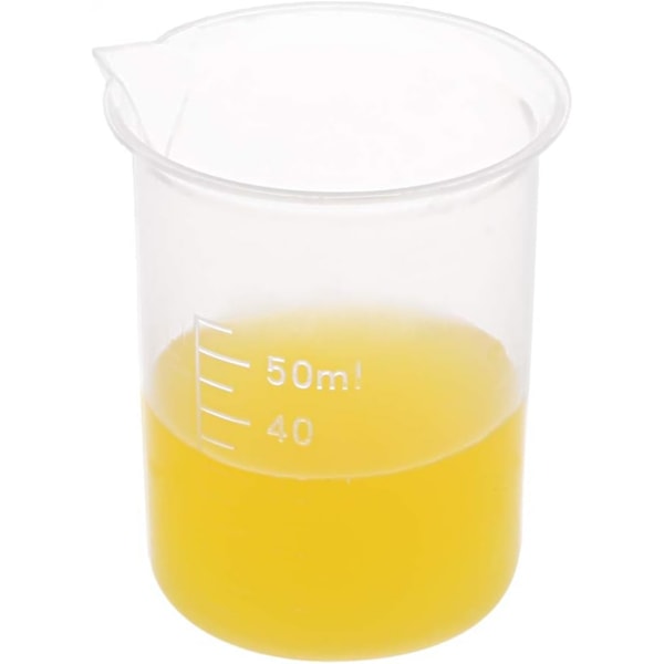 Mätkoppar 50ml Pp Plast Graduerad Bägare Transparent För Labbköksvätskor 6st