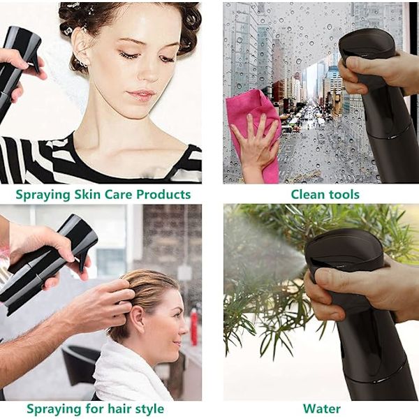 Hårsprayflaska, fin dimspray frisörsalong sprayflaska för lockigt hårstyling, växter, husdjur, hemstädning 7,05oz/200ml, svart gradient blå