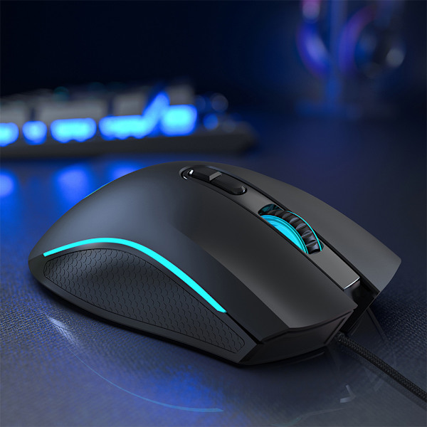 HXSJ A869RGB LED-lys 7200DPl USB Plug and Play Mekanisk Makro Defineret Gaming Mus