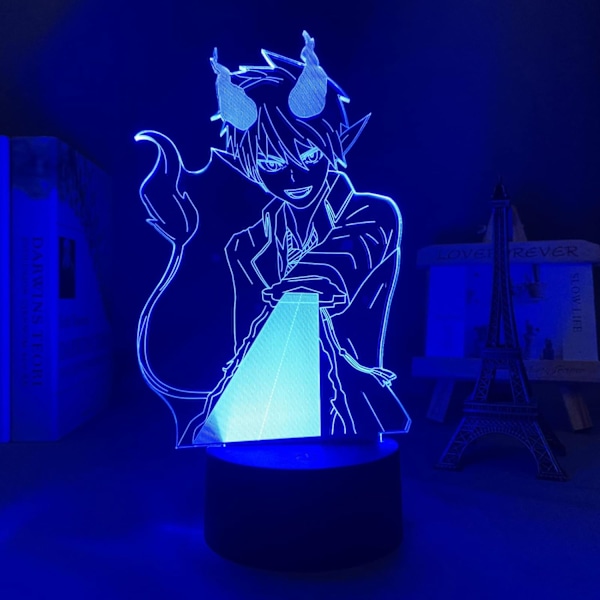 3D Optisk Illusion Natlys Anime 3D Lyseblå Okumura, Rin til Børneværelses Dekoration Manga Gave til Ham Hendes Bord Led Lampe PXJD