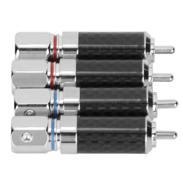 4 stk. RCA-stik, messing, forkromet, lodde-RCA-stik, der kan rumme op til 10 mm ledningsdiameter