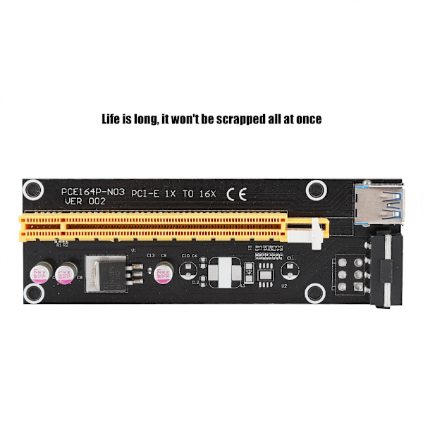 60cm PCI-E 1X til 16X  Extender Riser Card Adapter PCI-E USB3.0 Adapter for Bitcoin Mining
