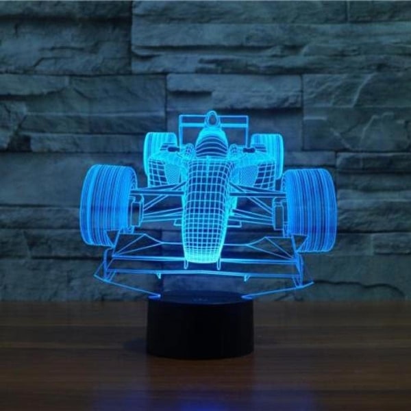 Automatisk Färgbyte Färgglad Racingbil 3D Illusion LED Nattlampa Smart Touch USB Bordlampa
