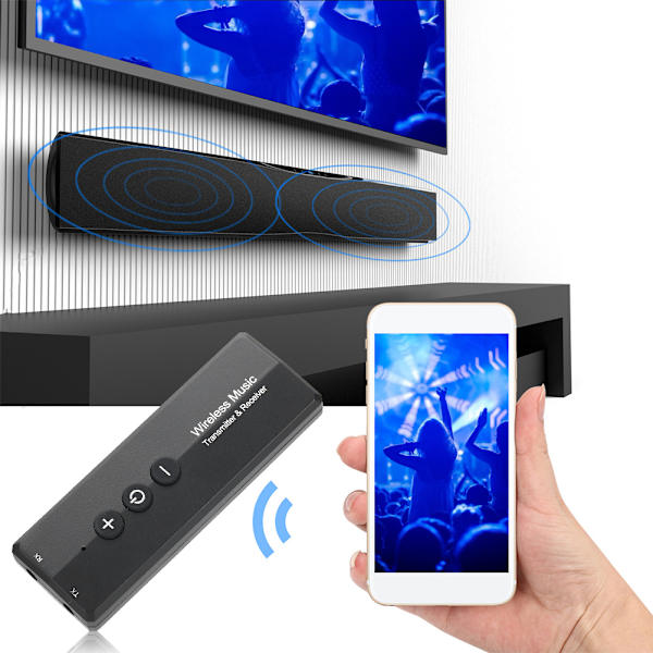 ZF-360A 3 i 1 ABS Bluetooth 5.0 Sender Modtager 300mAh Batterikapacitet Trådløs 3,5 mm Lydadapter
