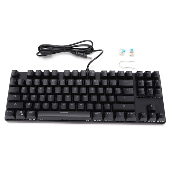 Mekanisk Gaming Tastatur 87 Nøkkel 9 Bakgrunnsbelysningsmoduser Kablet USB Bakgrunnsbelyst Tastatur for PC-spillere Svart