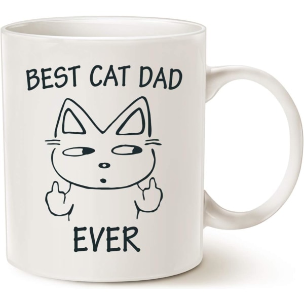 Funny Cat Dad Coffee Mug for Cat Lovers, Best Cat Dad Ever Cute Father's Day Gifts for Dad Cup White, 11 Oz