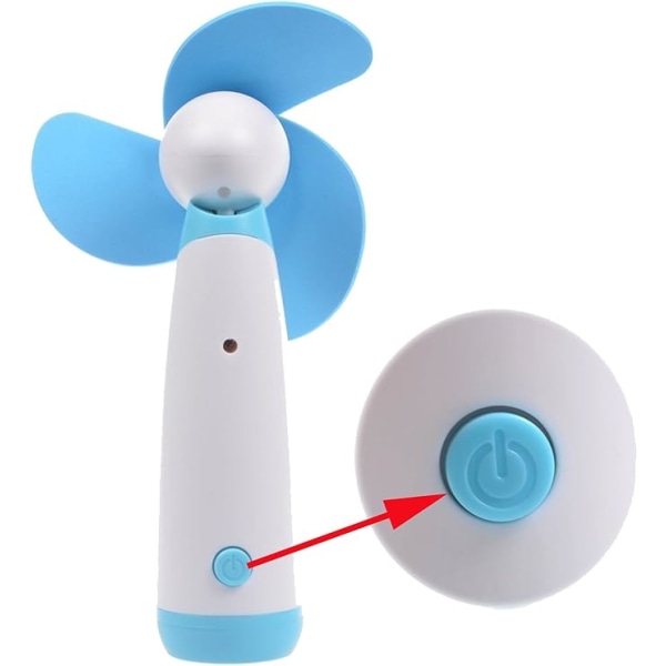 Mini Handheld Fan Personal Fan Battery Soft Foam Blade Power for Home and Travel 1PC Blue