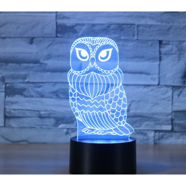 SUPERRUIDALON 3D Uggla Fjärrkontroll 16 Färger Nattlampor Illusion Akryl LED Bord Sänglampa Barn Sovrum Skrivbords Dekoration Födelsedagspresenter Leksak