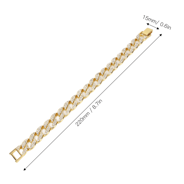 Kubansk armband kubansk boutique strass smycken hiphop par armband dekorativa fotledsguld