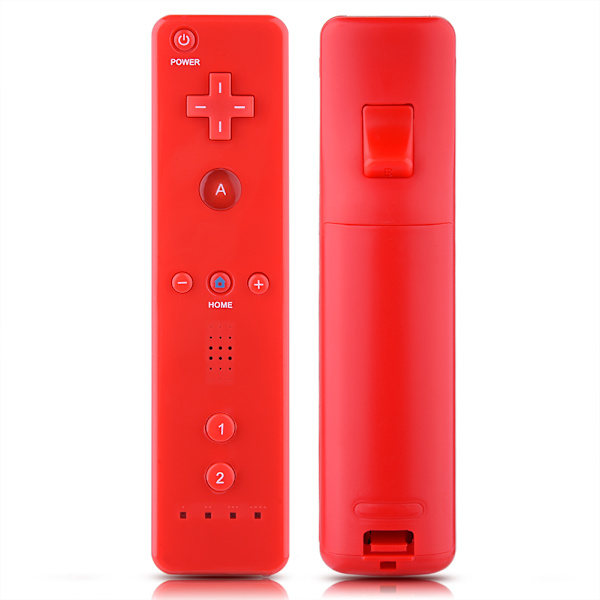 Spillkontroll håndkontroll Gamepad med analog joystick for WiiU/Wii-konsoll (rød)