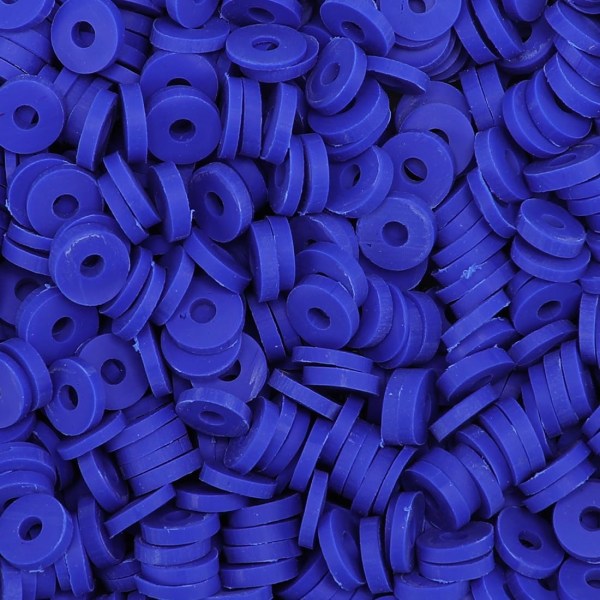 2000+ stk. marineblå lerperler i løs vægt, polymer lerperler til fremstilling af armbånd, heishi-perler til armbånd, flade perler (6 mm). Navy Blue