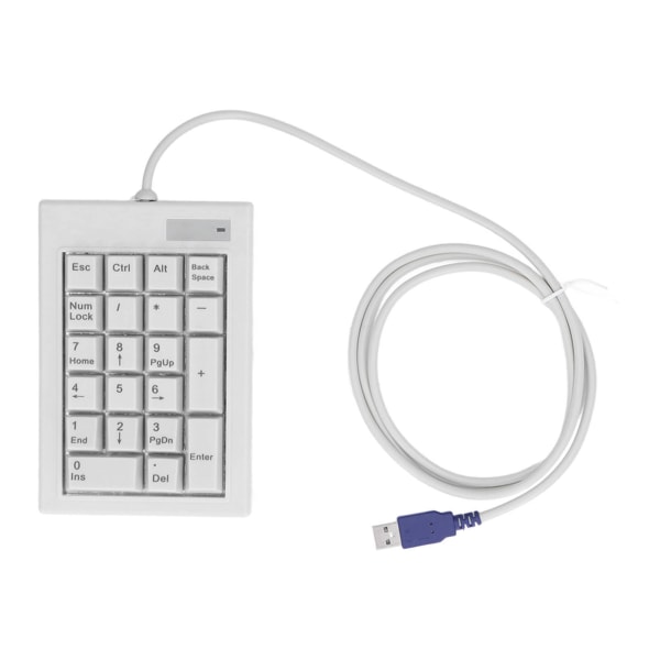 21-tasters numerisk tastatur DC 5V lineær handlingsswitch mini bærbar USB-taltastatur med skridsikre fødder til bærbare computere og stationære pc'er