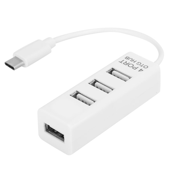 4-Port Hub USB Splitter Tablet Mobiltelefon Tilbehør OTG Hvid Bærbar Dataoverførsel