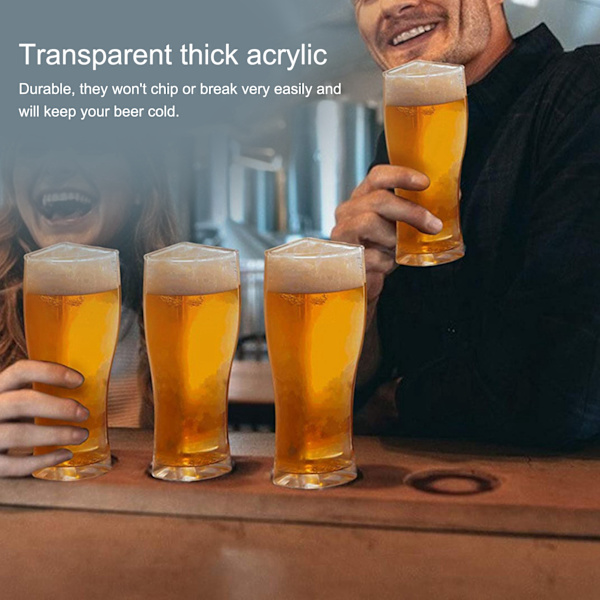 4-i-1 ölglas muggar transparent akryl vinglas för bar klubb fest tillbehörL
