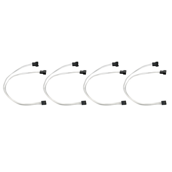 4 kpl PWM-tuuletinjatkokaapeli 4-pin hopeoitu kuparilanka PC-tuuletinjatkokaapeli PC-jäähdytystuulettimelle 1-2-jakaja