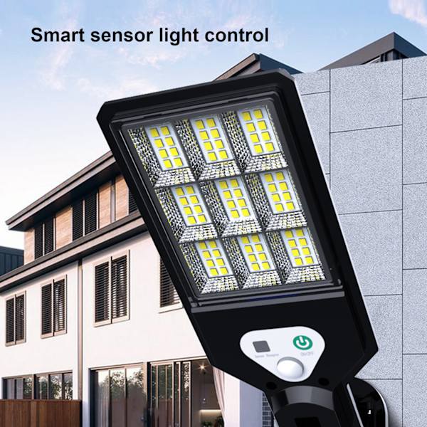 LED solcellegadelamper 9COB kropssensor IP65 vandtæt udendørs gadelampe til gårdhave sti have
