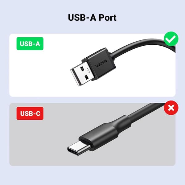 UGREEN USB-A til Ethernet-adapter, 10/100 Mbps netværksadapter, RJ45 kablet LAN-internetadapter til bærbar PC, sort