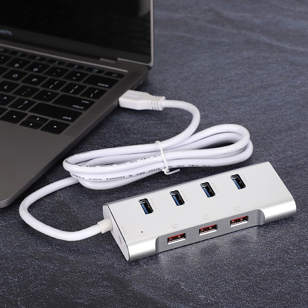 DM HB96 USB 3.0 Splitter Hub 7 porte højhastigheds dockingstation 3A