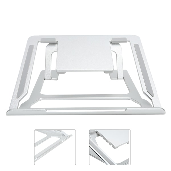 Bærbar computer stand, foldbar, bærbar, sølv, aluminiumlegering C6, laptopstativ til 11-17 tommer bærbare computere