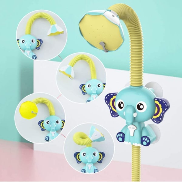 Søt elefantbadeleke - elektrisk automatisk vannpumpe med hånddusj sprinkler-badeleker Badeleker for småbarn Babyer Barn 3 4 5 år gammel gave