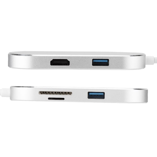 6-in-1 Type-C - HDMI+USB3.0*2+PD lataus+SD+TF Hub-sovitin