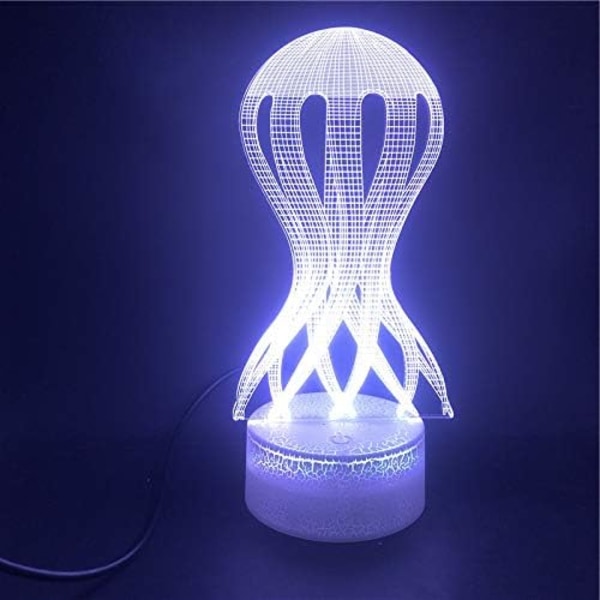 Wrecking Ball lampe 3D illusjons nattlys, fjernkontroll bordlampe, USB-lader belysning hjem dekorasjon for barn, bursdagsgave (fjernkontroll)