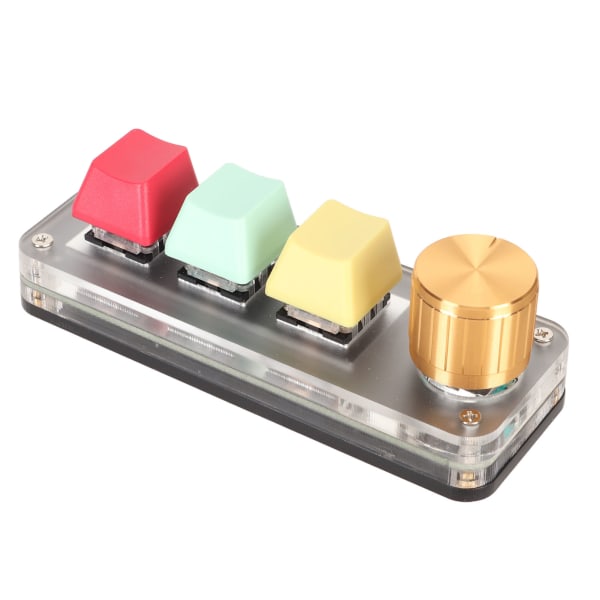 USB Mini 3-tasters tastatur med knap DIY programmerbar Type C kablet forbindelse blå switch enhånds tastatur til spil Farverig