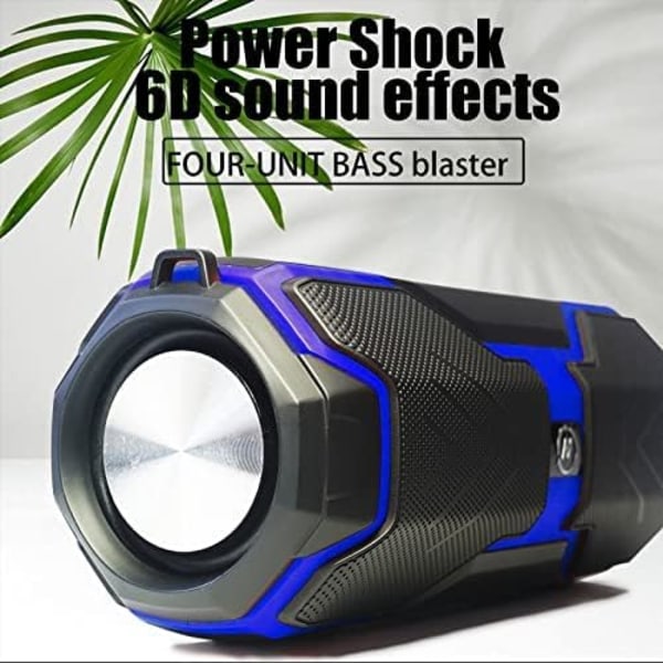 Bärbara Bluetooth högtalare inomhus och utomhus, trådlösa Bluetooth högtalare, subwoofers, fashionabla och coola musikspelare (blå) Blue