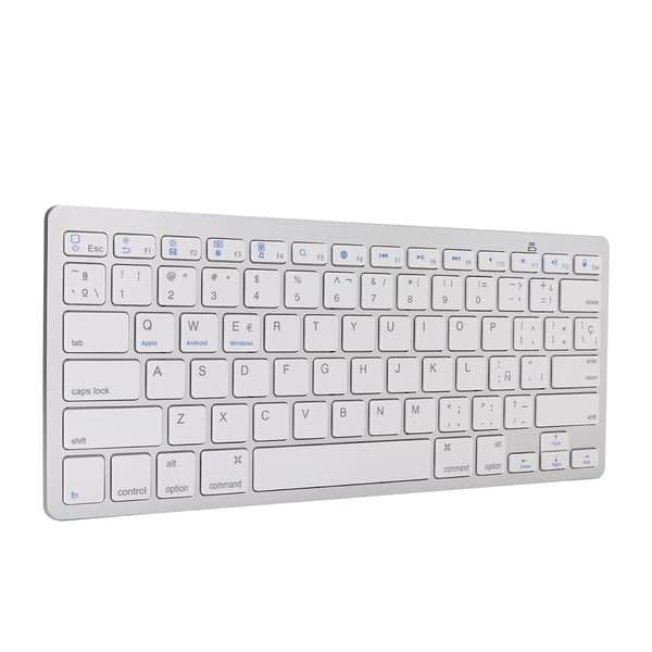 Spansk Ultra Tynd Trådløs Bluetooth Mute Tastatur Til Apple Mac Windows Android
