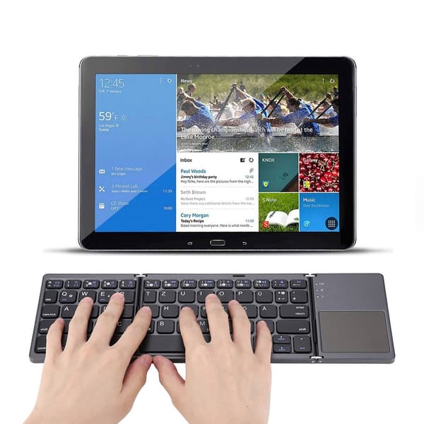 Foldbar Bluetooth 3.0 Trådløst Tastatur Med Touchpad For Android/Windows/IOS
