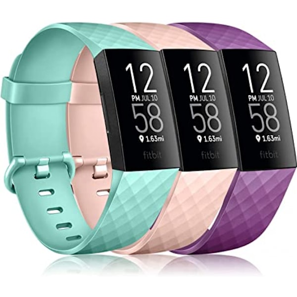 Egnet for Fitbit charge 4 / Fitbit charge 3 / charge 3 se erstatningsarmbånd, smartklokkestropp（Mint Green-S）