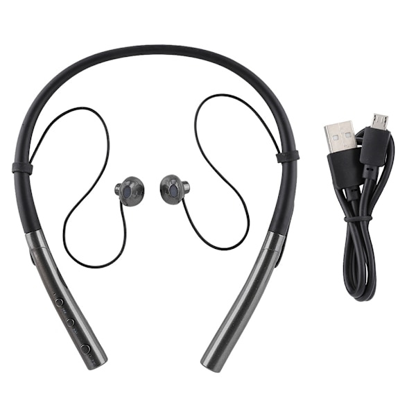 V4.2 Bluetooth-hodetelefoner Vanntett HBQ Q14 Fleksibel Nakkebånd Magnetisk Design Headset (Grå)