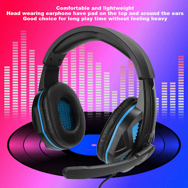 SEZ-881 ABS Lättviktsmikrofon Gaming Headset Brusreducering 3,5 mm Hörlurar Utrustning för Xboxone/PS4Blå
