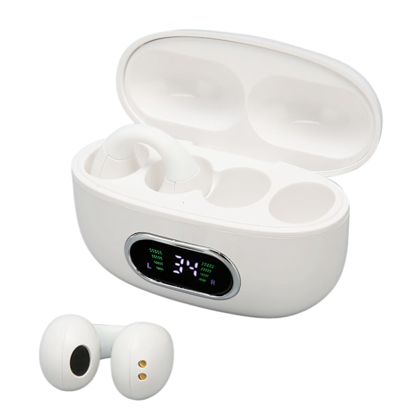 Bluetooth Oversætter Earphone 144 Sprog Stereo Clip On Oversættelses Earbuds med Opladningsetui til Android til IOS Hvid