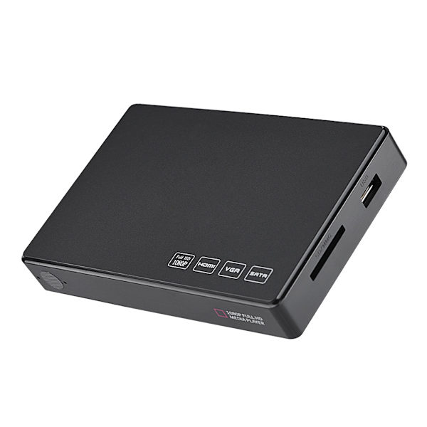 2.5 tuuman SATA-mediasoitin 32 Gt SD/MMC-stereokaiutin 1080P-video HDMI-mediasoitin -