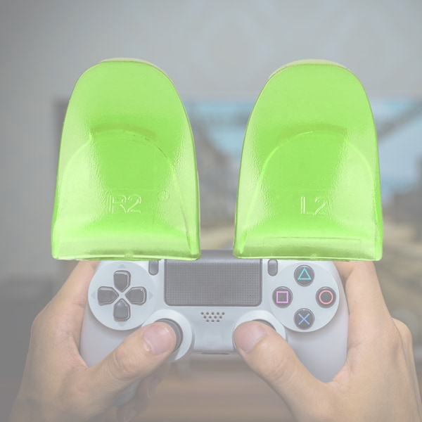 2 st/set Hållbara R2 L2 knappar Trigger Extender Extension för PS4 Controller (Grön)