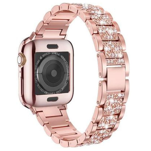 Bling-band för Apple Watch Band 42/44/45mm iWatch Series 8/7/6/5/4/3/2/1/SE, smyckesmetall armband justerbart armband