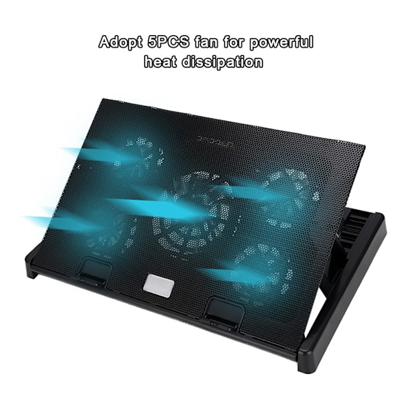 Nuoxi M7 Notebook Cooler Tilting 5-Mode Justerbar Datamaskin Base for Bærbar PC opptil 17 tommer