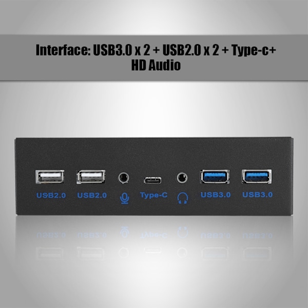 USB3.0 AUDIO Optisk Frontpanel 3.5inch USB3.0 2.0 Type c Mikrofon Audio