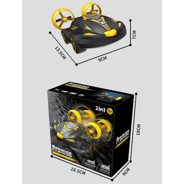 RC Fjärrkontrollbåt Amfibie Fjärrkontroll Hovercraft Drift Hög Hastighet Racing Sommar Vattenleksaker Två Driftslägen Marksprint Vatten