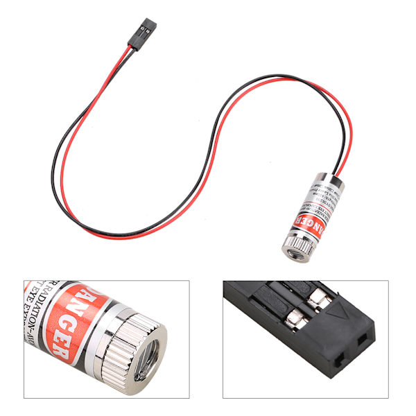 3D-skrivare 12 mm 5 mW röd lasermodul MXD1230 punktstorlek justerbart laseremissionshuvud