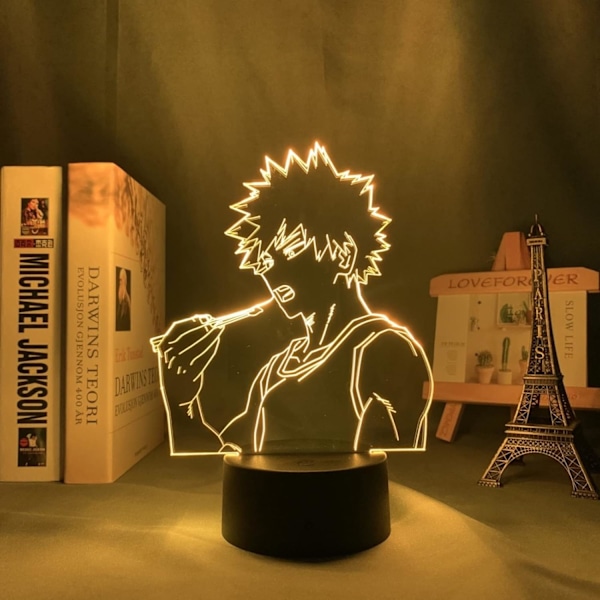 3D LED Illusionslampa Nattlampa Bakugo Katsuki LED Nattlampa Anime My Hero Academia Lampa för Barnrumsinredning Bakugo Katsuki 3D Lampa Födelsedagspresent