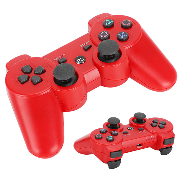 Trådløs intelligent Bluetooth-spill Gamepad Funksjonelt håndtak Signalstabilisering for PS3 rød