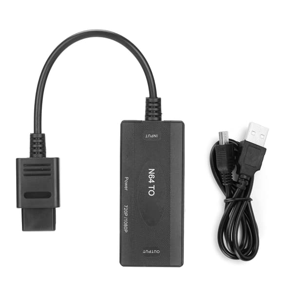Högdefinitionsomvandlare Video Audio till Högdefinitions Multimedia Interface Adapter för Retro Spelkonsol(Svart )