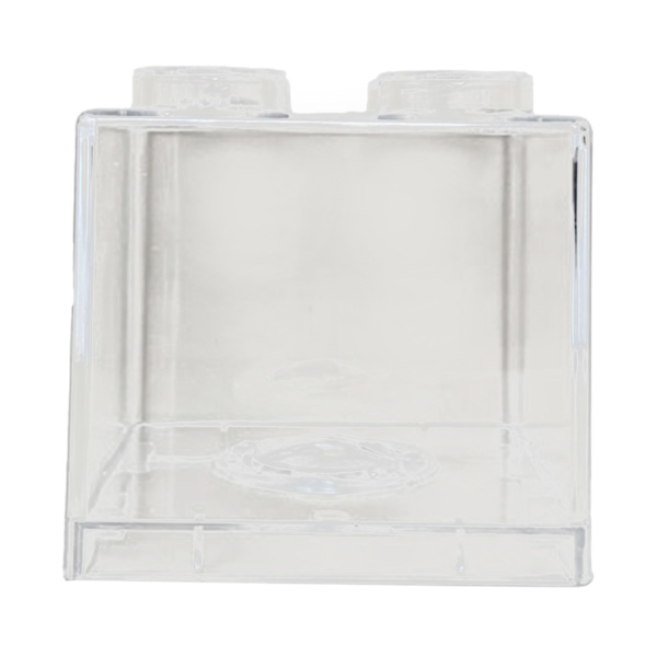 Gennemsigtig pengebesparende bankbygningsblok design rektangulær gennemsigtig møntbesparende kasse til børn drenge piger 8,9x8,9x9,2cm / 3,5x3,5x3,6in White