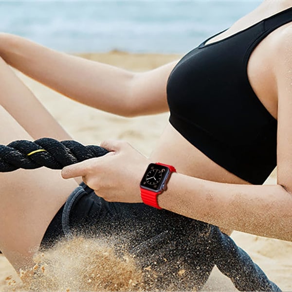 4 kpl Apple Ocean Watch -ranneke applewatch8/7/se/ultra -urheilukäyttöön tarkoitettu kaksiväri silikoninen iwatch -ranneke (38/40/41mm)
